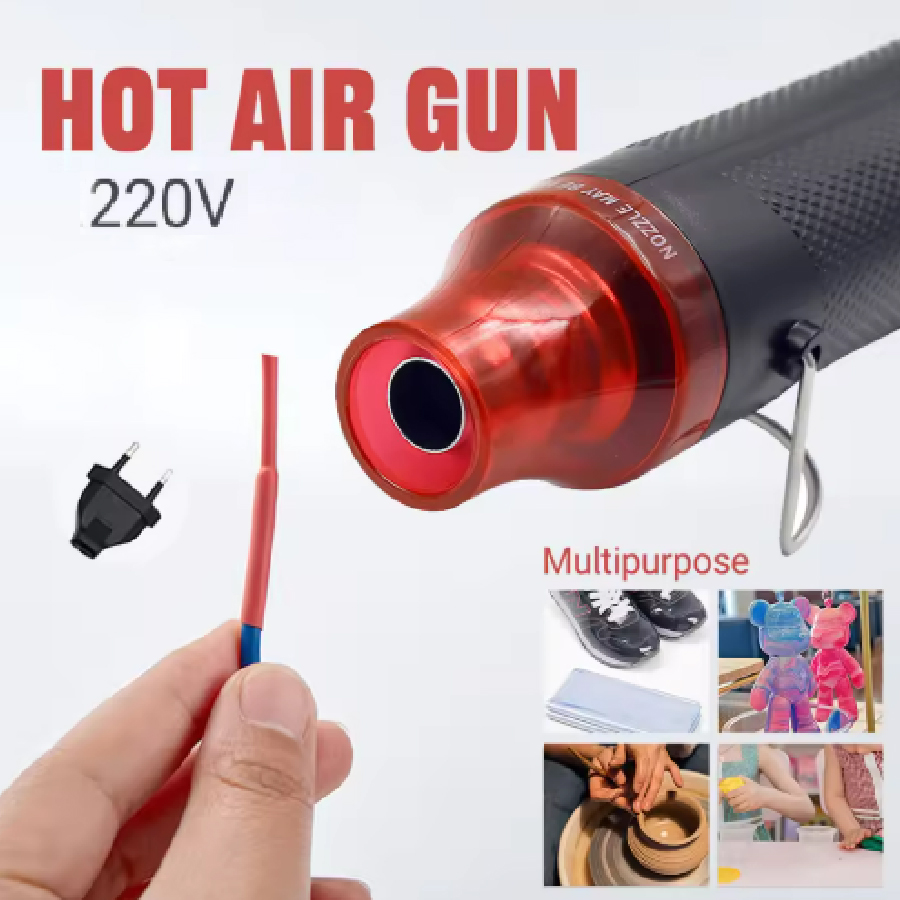 Heat Gun Small - Huishoudelijk multifunctioneel warmtepistool/krimpbuis EU-stekker Kabelonderhoud DIY