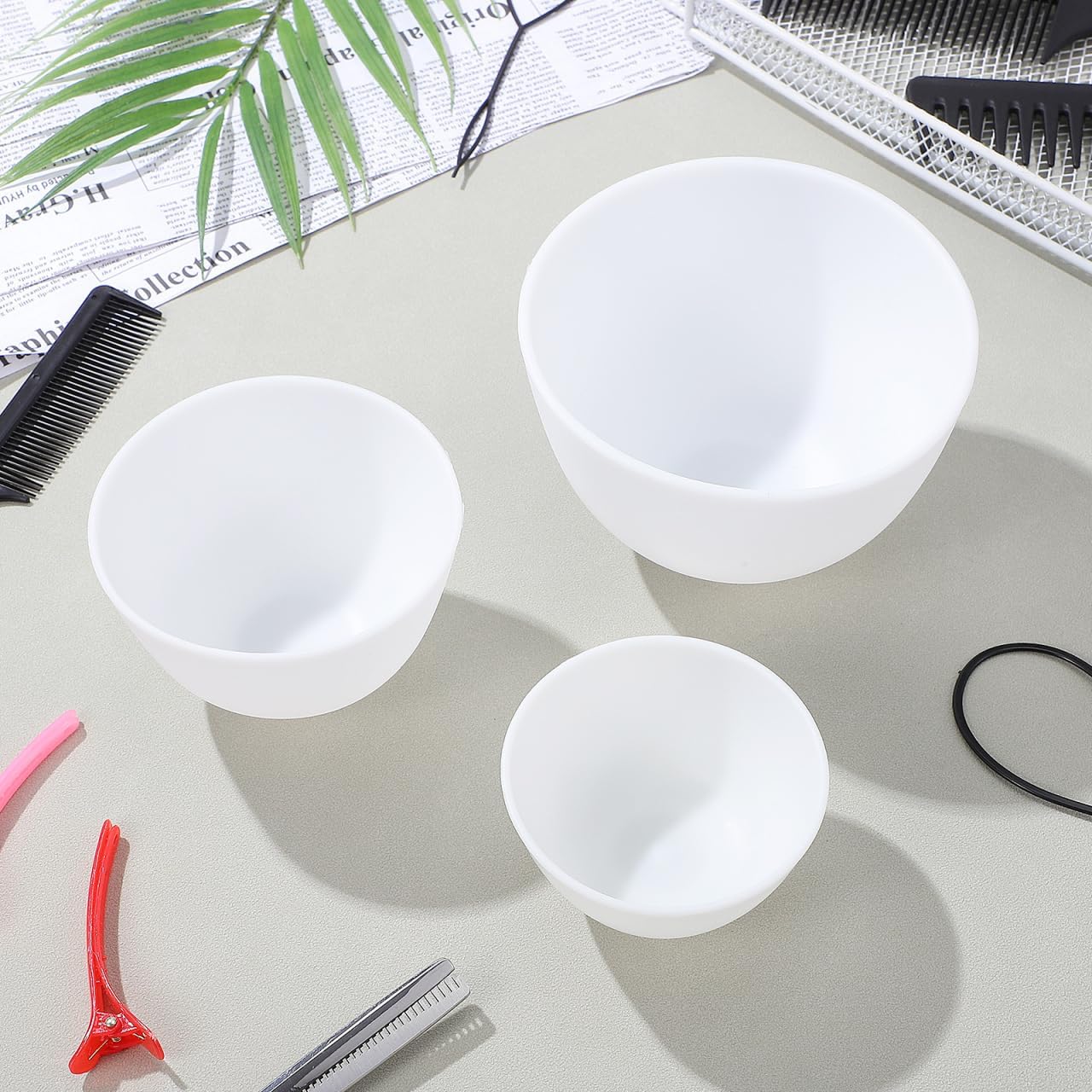 Mixing Cup Silicone - 3-delige set siliconen kommen witte gezichtsmasker