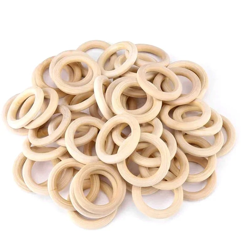 Wood Ring Blank - 20 stuks 30mm onbewerkte gladde houten