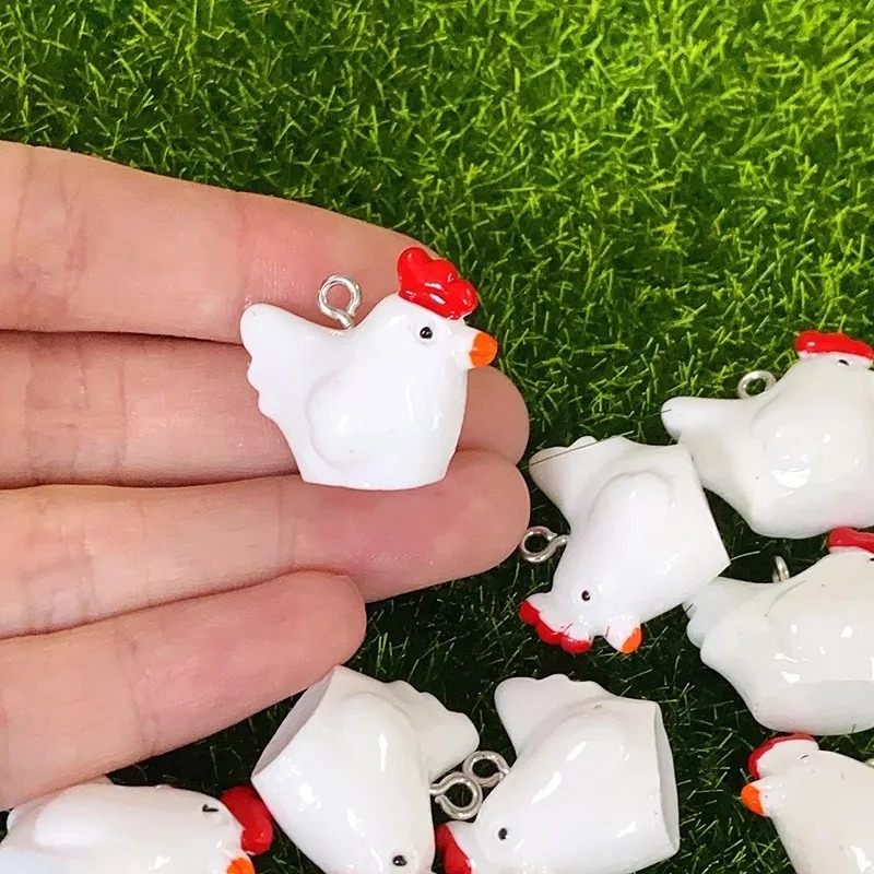Resin Craft Supplies - 10 stuks schattige mini 3D kip