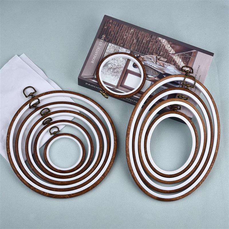 Wood Ring Blank - Naai-gereedschap Ronde Ovale Houten Borduurringen Set