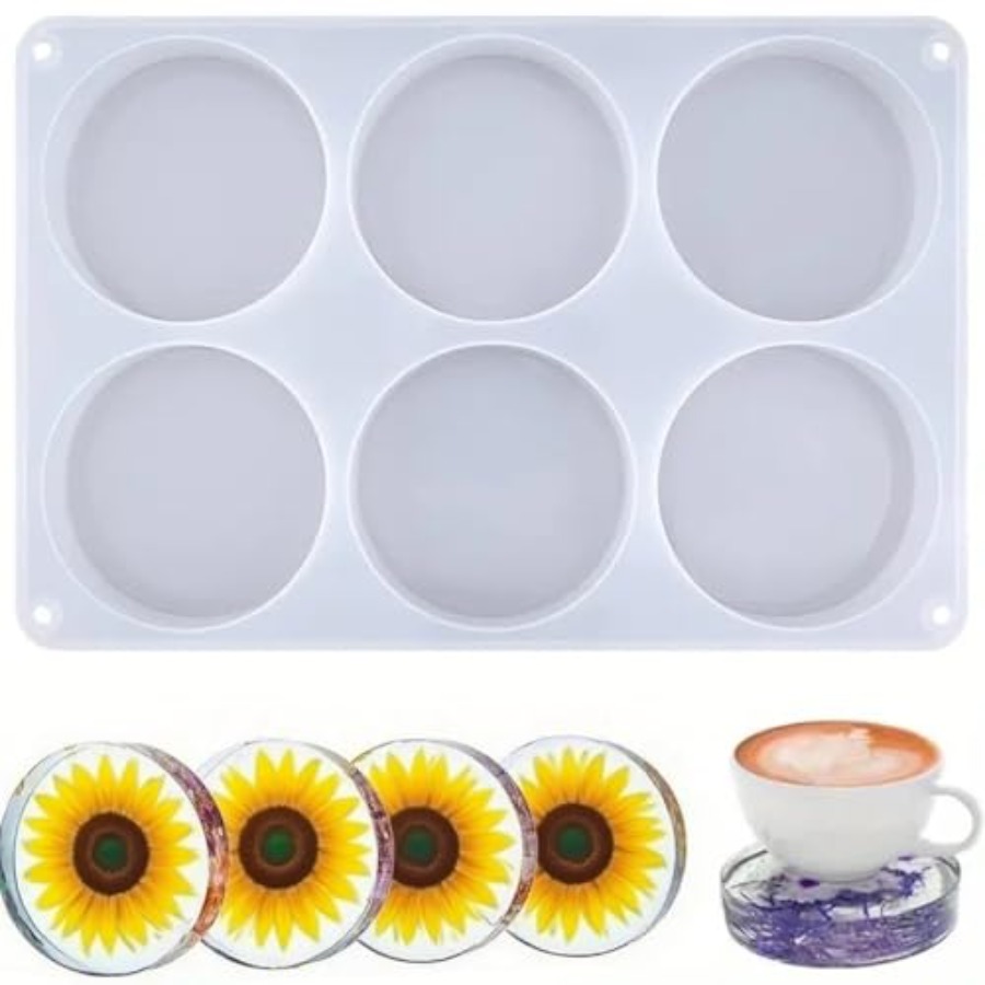 Flower Preservation Resin - 6-delige diepe ronde siliconen mal voor