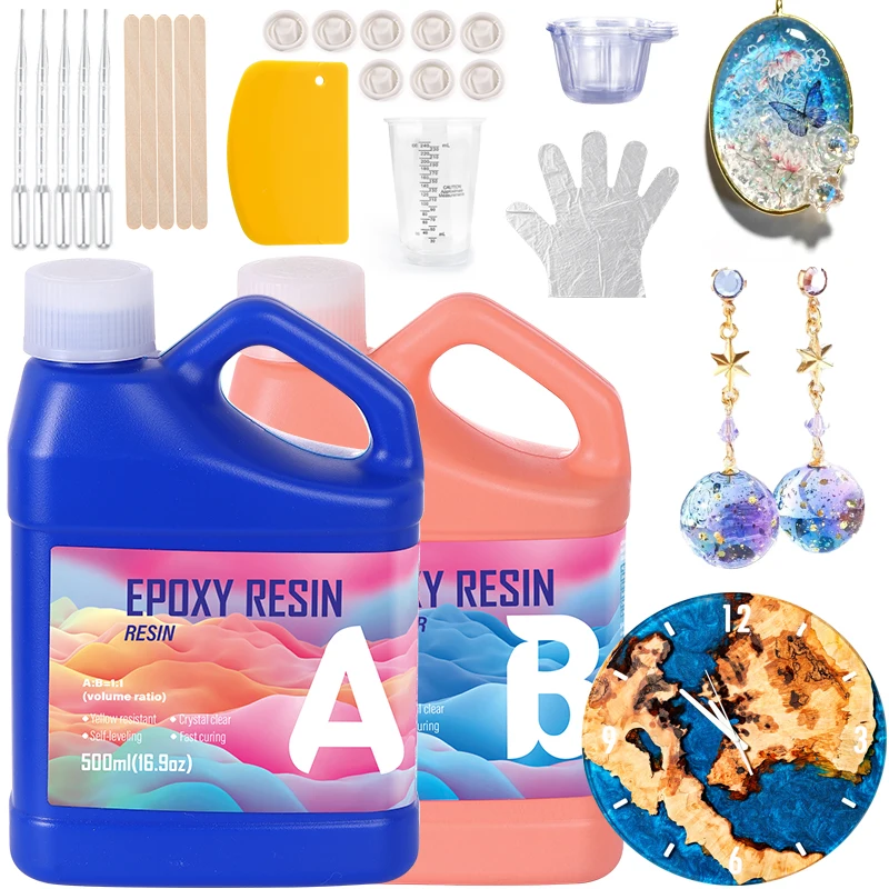 Epoxy Uv Resin Kit - Eenvoudig te mengen epoxyhars kit, kristalheldere