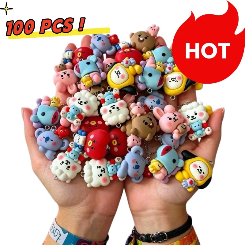 Resin Craft Supplies - 7 stks BT21 Hars Cartoon Charm