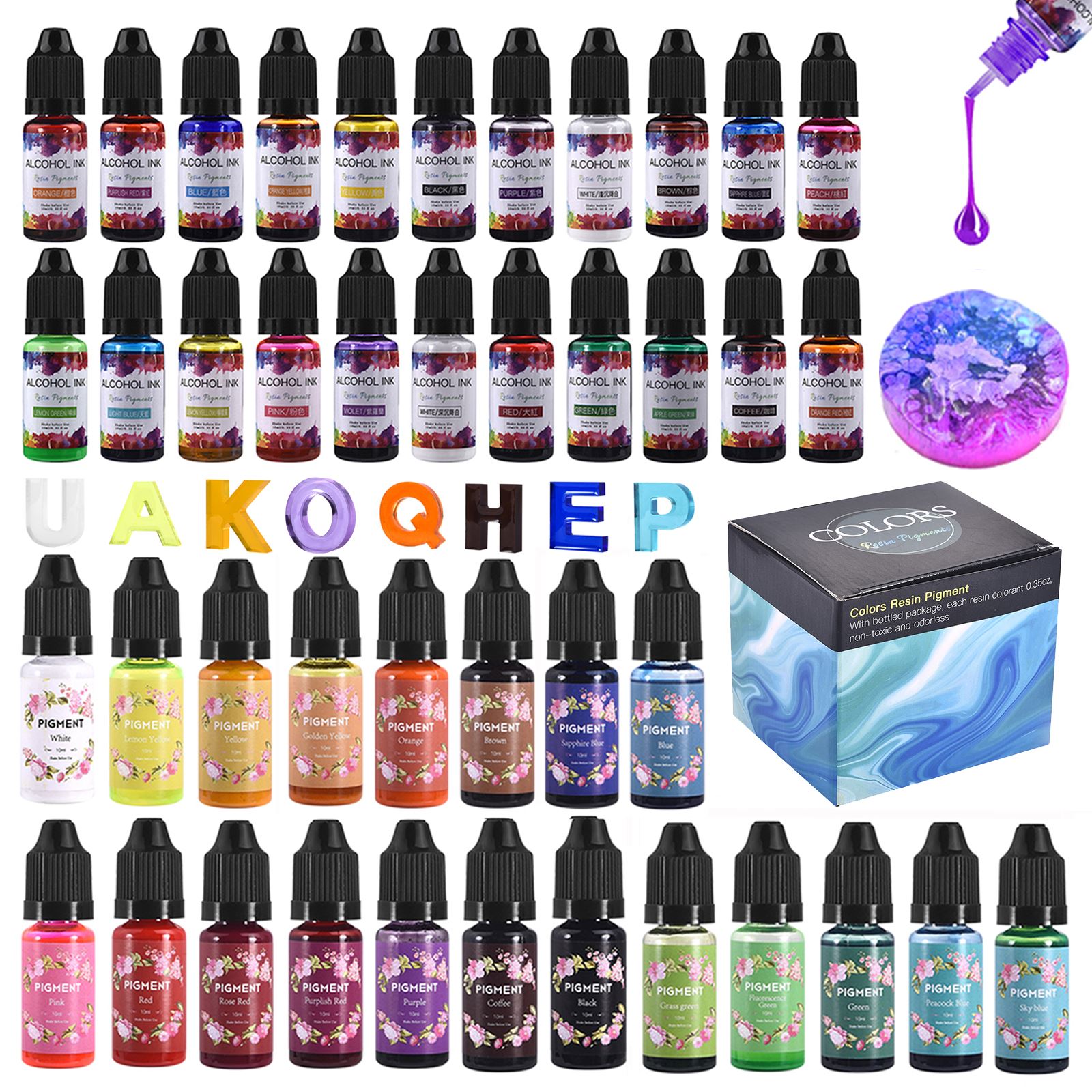 Resin Dye Alcohol - 1 Set Hars Pigment Kit Art
