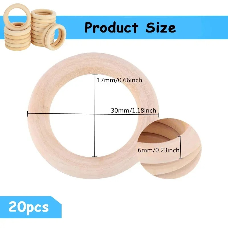 20 stuks 30mm onbewerkte gladd - Wood Ring Blank recensie en prijs