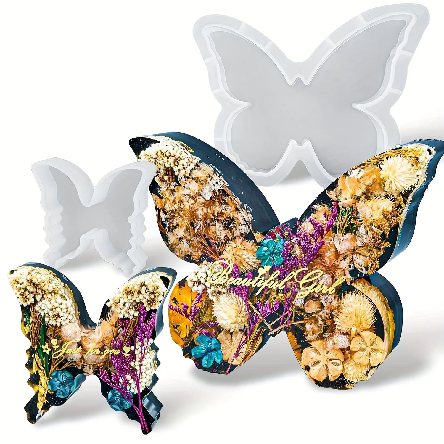 Twee maten vlinderharssets, me - Flower Preservation Resin recensie en prijs