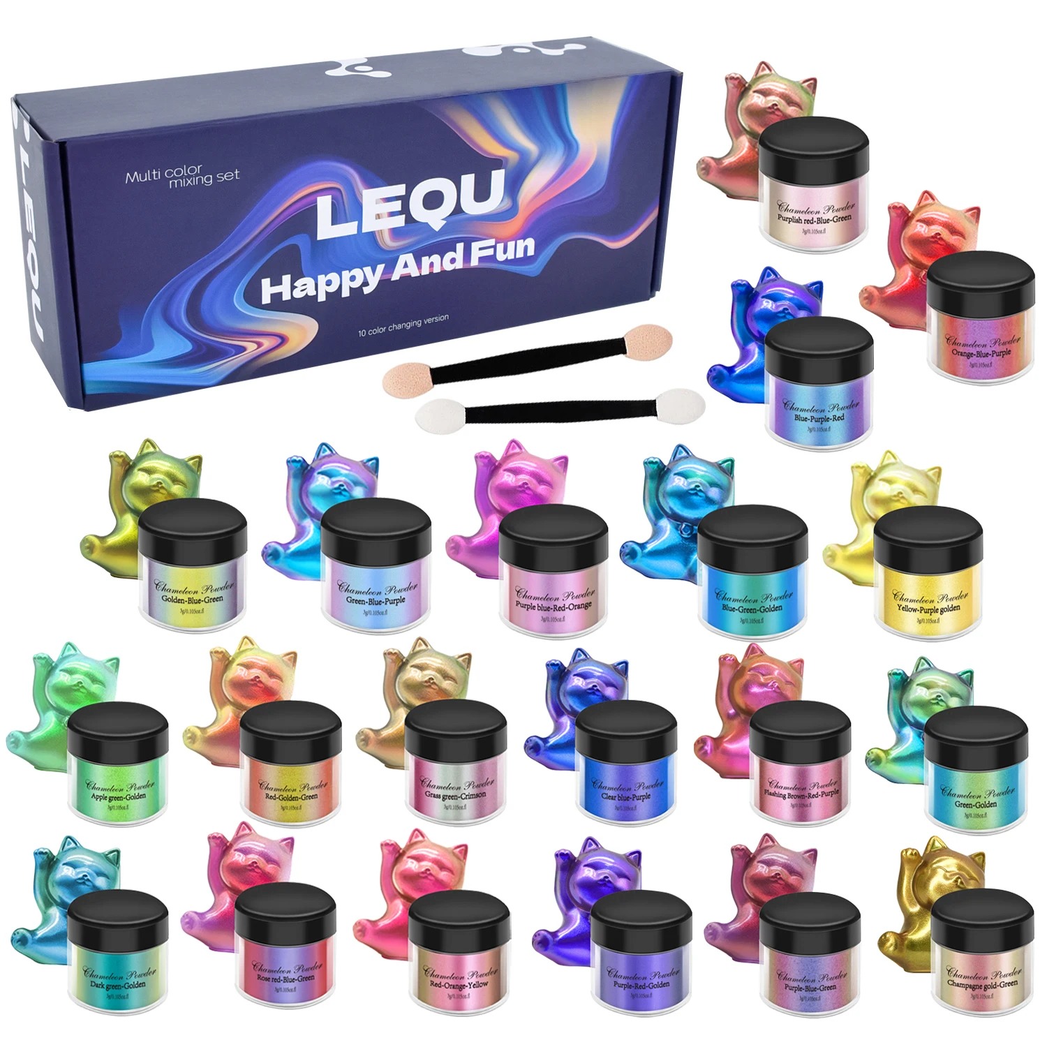 Een set kameleonroze nagelchro - Resin Pigment Set recensie en prijs