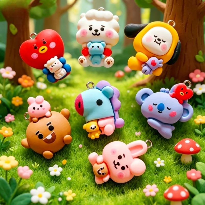 7 stks BT21 Hars Cartoon Charm - Resin Craft Supplies recensie en prijs