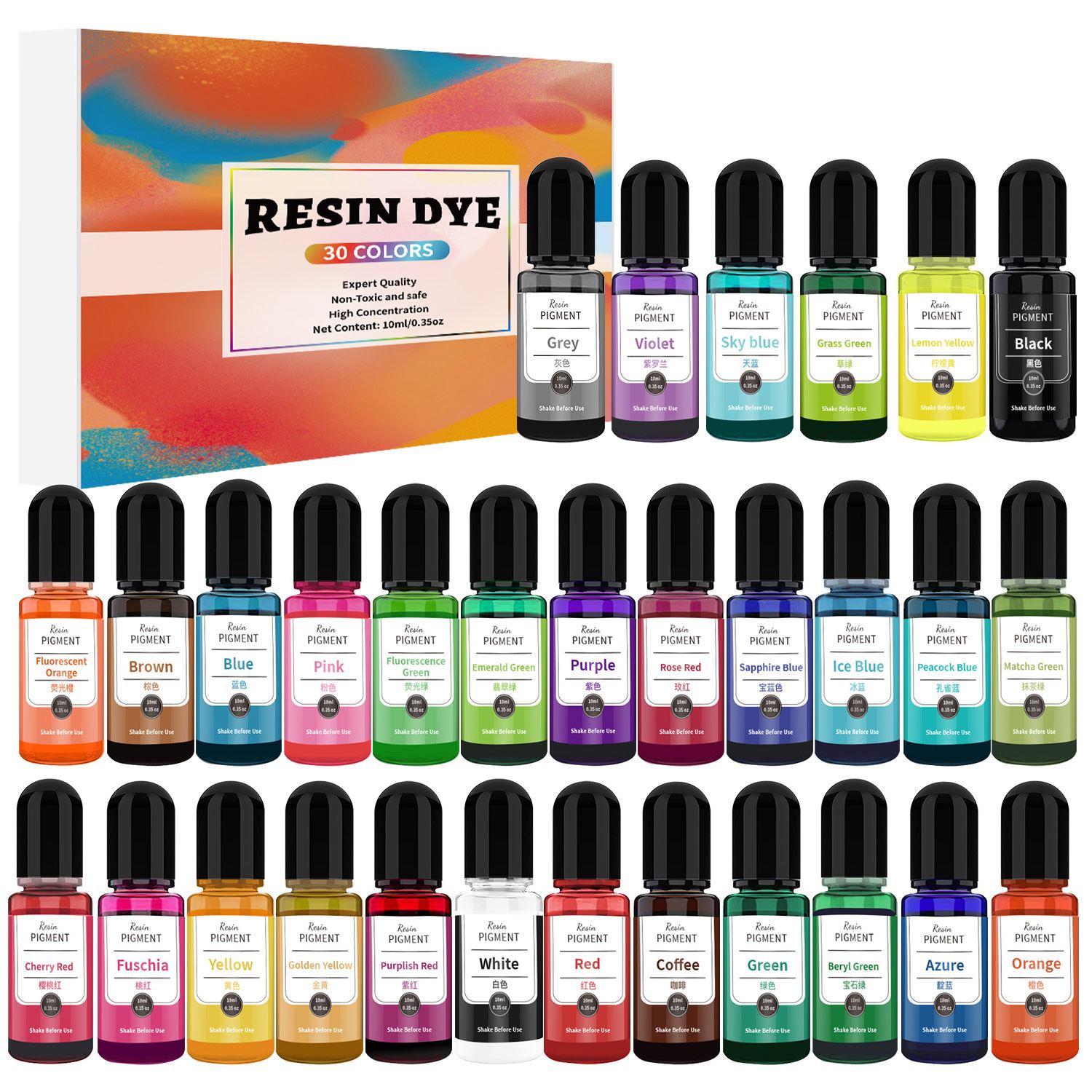 24/30 Kleuren Set 10 ml Epoxyh - Resin Dye Alcohol recensie en prijs